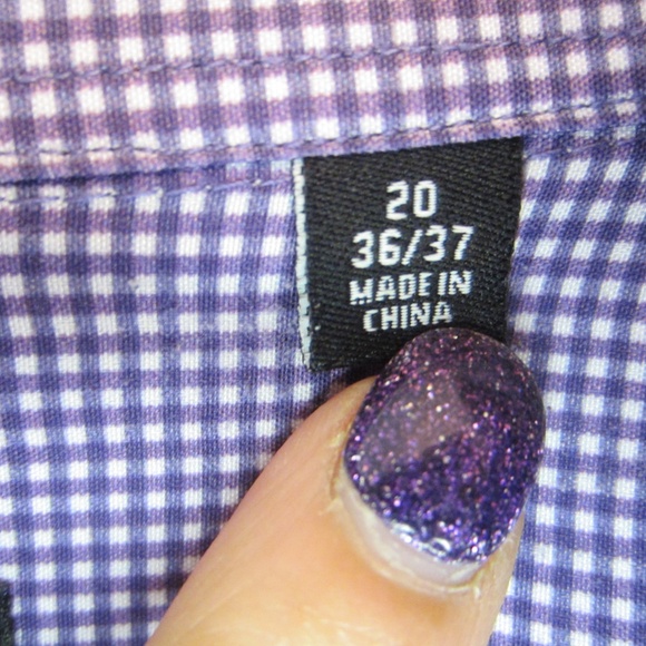 Shaquille O'Neal XLG Big Fit Cooling Stretch Purple Check Button Down Men's - Picture 3 of 5